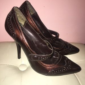 Brown Patterned High Heels